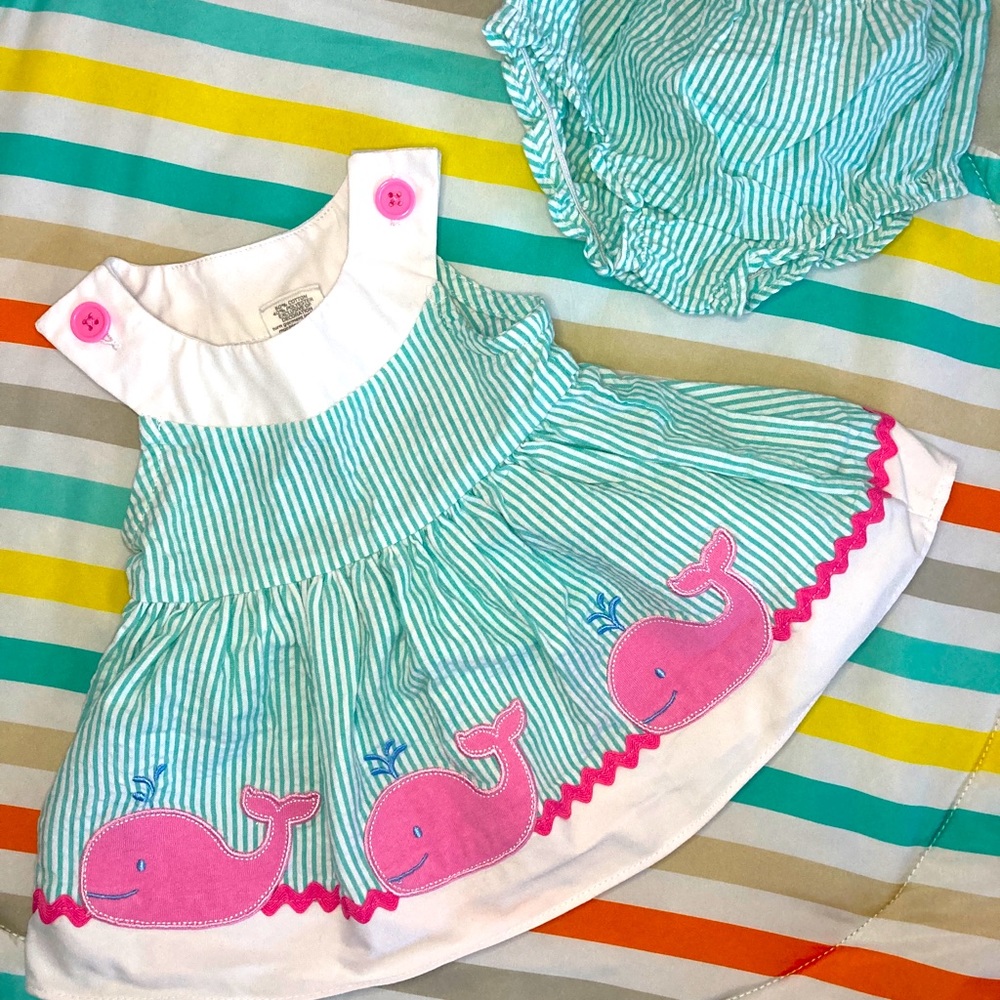 Starting Out newborn seersucker dress & bloomers